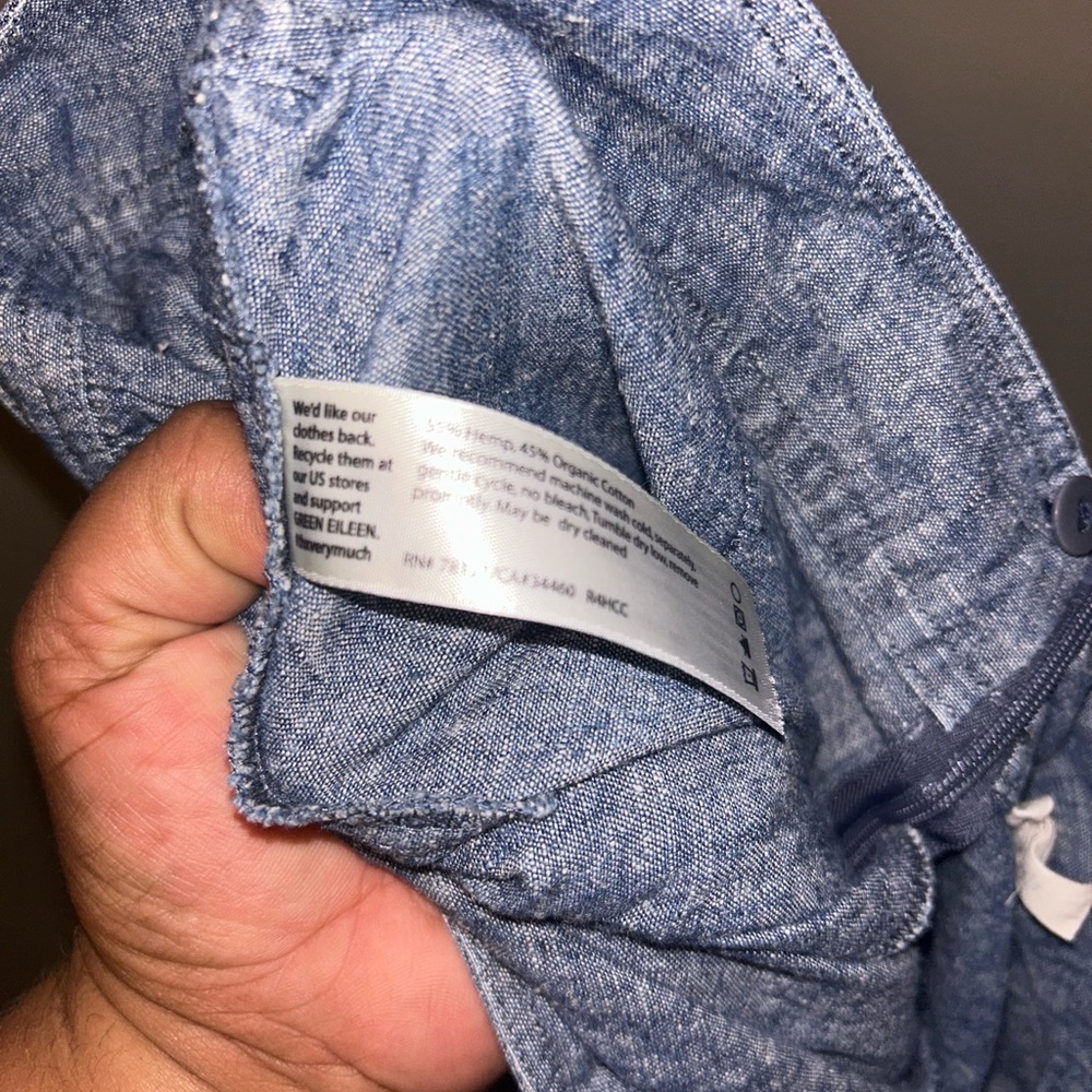 Eileen Fisher A-Line Blue Hemp Organic Cotton Skirt - Picture 7 of 9